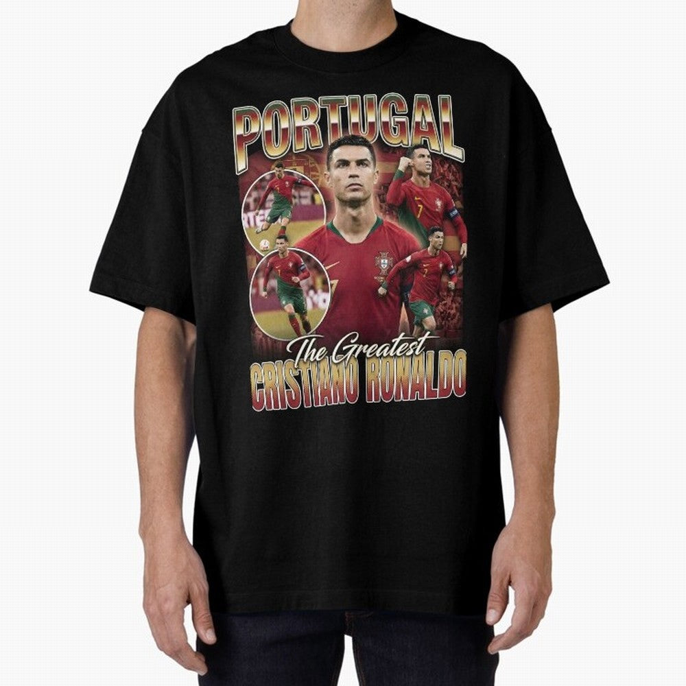 Cristiano Ronaldo Portugal Vintage Oversized T-Shirt Experience FIFA World Cup 2026 Spirit, Celebrating Netherlands, Haaland, Football Passion, Legendary Performances, Festival Vibes and Supporter Community; Great for Watch Parties, Sports Bars,