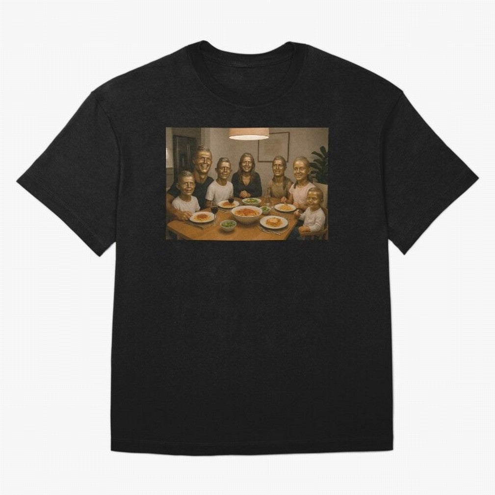 Ronaldo Bust Family Dinner Oversized T-Shirt Live the Energy of Global Football Passion for FIFA World Cup 2026 USA Canada Mexico, Filled with CR7 and Messi, France and Portugal, Worldwide Fan Energy, Dramatic Goals, Stadium Lights and Championship