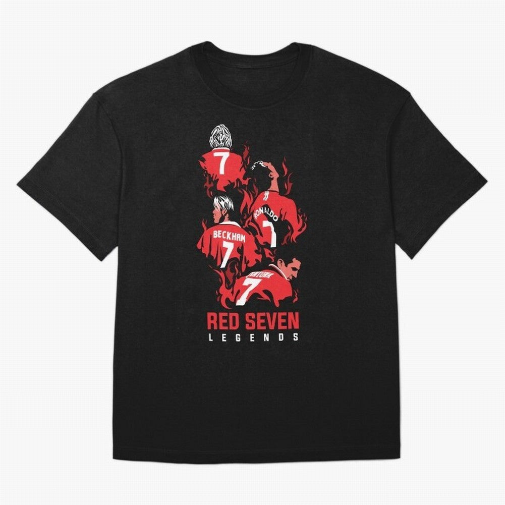 The Red Seven - Man Utd Oversized T-Shirt Feel the Roar of FIFA World Cup 2026 USA Canada Mexico for Fans of Haaland and Mbappe and Argentina, Bringing Championship Spirit, Famous Goals, Roaring Crowds and International Football Unity; Ideal for