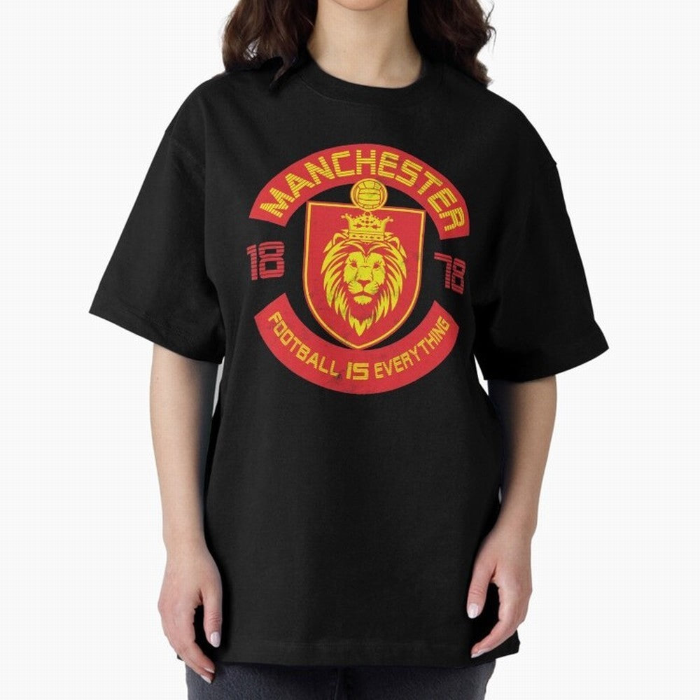 Football Is Everything - Manchester Squad Retro Oversized T-Shirt Enjoy the Biggest Football Party of FIFA World Cup 2026 Highlighting Mbappe, Brazil Energy, Goal Celebration Energy, Supporter Heritage, Football Icons and Worldwide Tournament Joy;