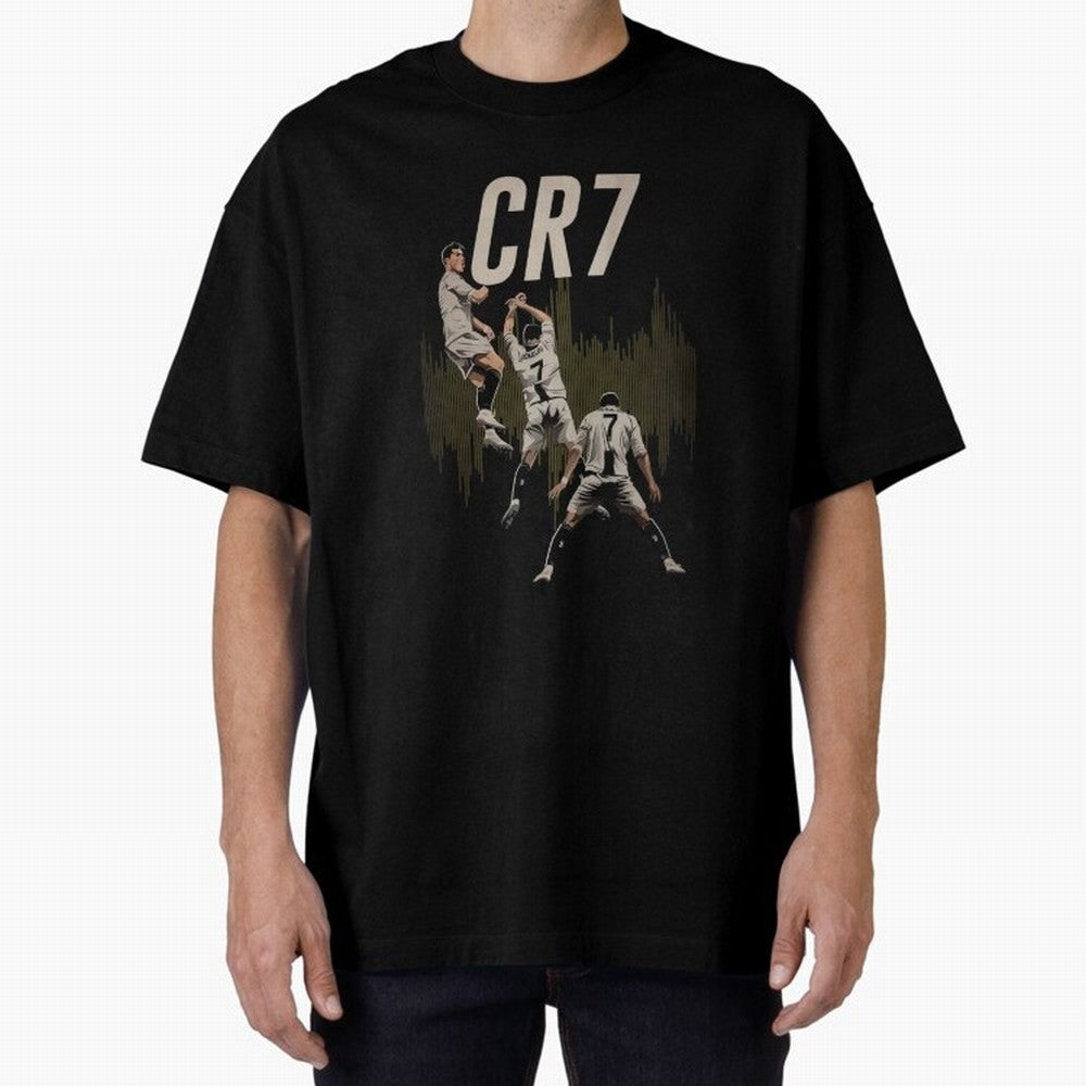 Cristiano Ronaldo Oversized T-Shirt Celebrate the Magic of Match Day Hype around FIFA World Cup 2026, CR7 and Messi, Portugal, Spain and Germany, Retro Football Energy, Iconic Rivalries, Trophy Chase Drama and Stadium Atmosphere; Great for