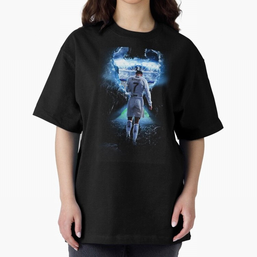 Football player Oversized T-Shirt Live for the Drama of FIFA World Cup 2026 Built around Messi, CR7 and Mbappe, France Energy, Football Festival Excitement, Trophy Ambitions, Country Rivalries and Star Player Buzz; Great for Supporters Who Love
