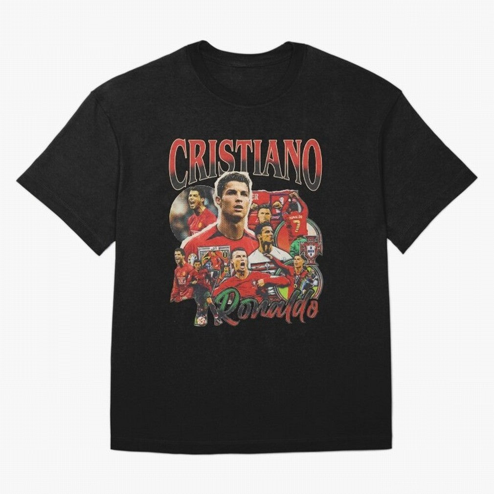 Retro Cristiano Ronaldo Oversized T-Shirt Bring a Champion Mindset to the FIFA World Cup 2026 Journey through Haaland and Mbappe Highlights, England Pride, Stadium Chants, National Pride, Trophy Dreams and Unforgettable Football Memories; Perfect