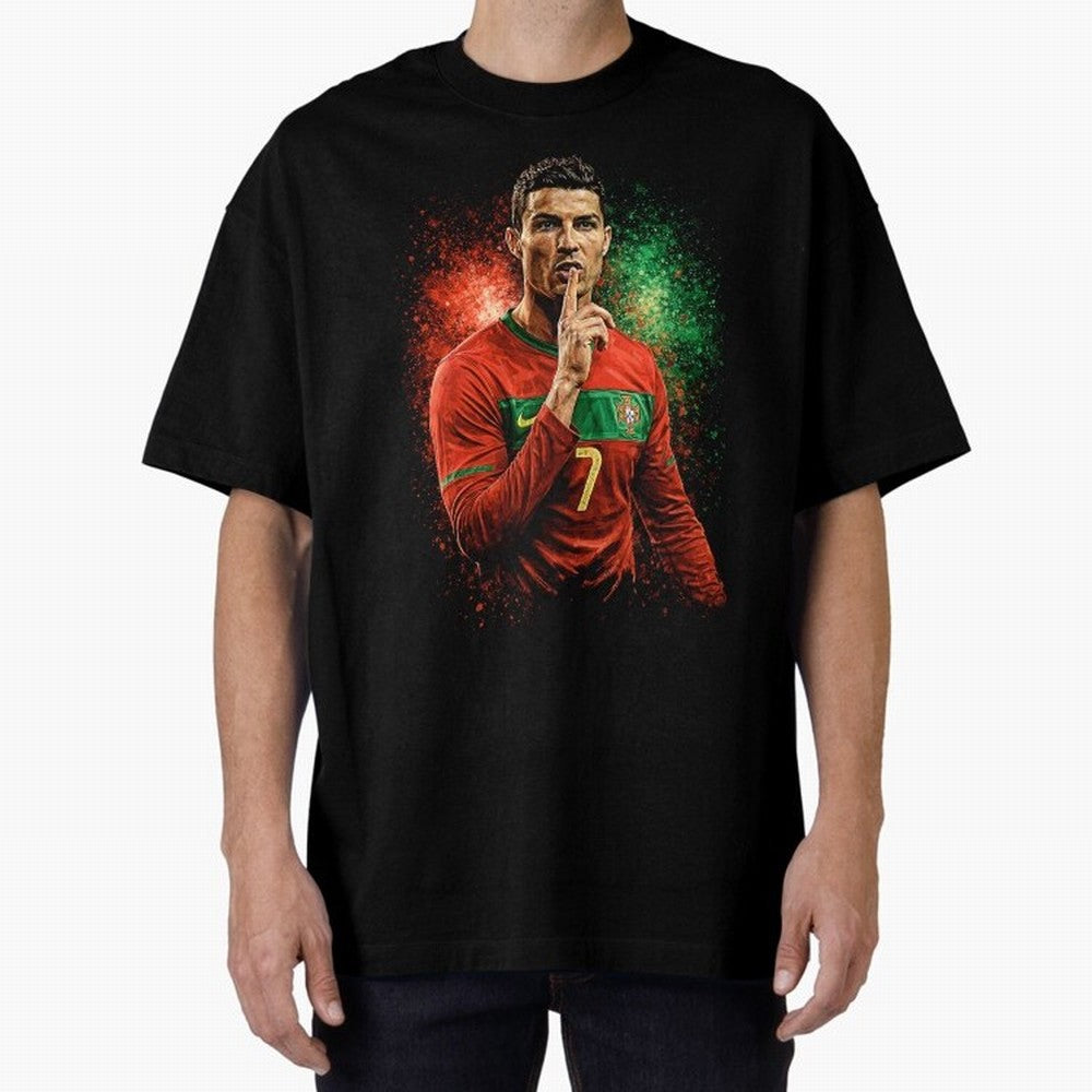 Cristiano Ronaldo Football Legend Oversized T-Shirt Bring Champion Energy into FIFA World Cup 2026 Group Stage with Haaland, Brazil Energy, Stadium Chants, National Pride, Trophy Dreams and Unforgettable Football Memories; Perfect for People Who
