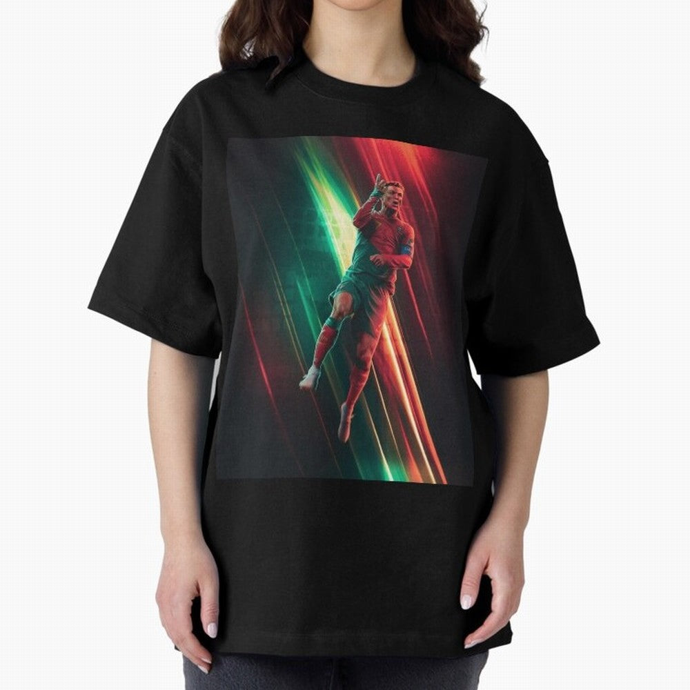 Cristiano Ronaldo Oversized T-Shirt Feel International Energy from FIFA World Cup 2026 for Fans of Cristiano Ronaldo and Germany, Bringing Stadium Memories, Football Loyalty, International Chants and Championship Tradition; Great for Supporters Who