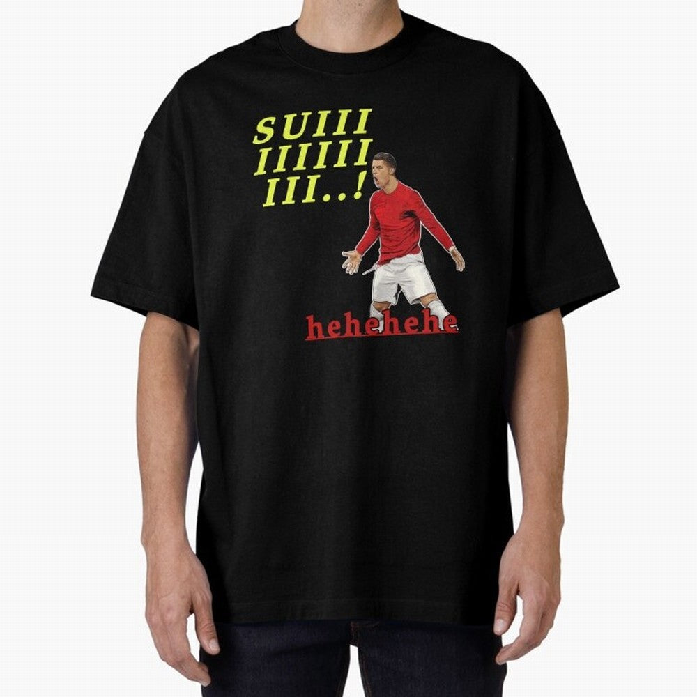Hehehe suiii !! Cristiano ronaldo goal Oversized T-Shirt Show Match Day Excitement for the FIFA World Cup 2026 Group Stage Journey through Cristiano Ronaldo Highlights, Argentina and Brazil Pride, Supporter Pride, Iconic Celebrations, Legendary