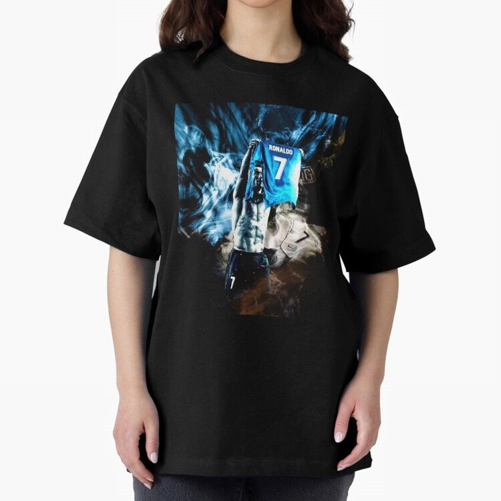 Cristiano Ronaldo Graphic Oversized T-Shirt Honor the Football Icons of Match Day Hype around FIFA World Cup 2026 USA Canada Mexico, Messi and Cristiano Ronaldo, Argentina, Classic Soccer Heritage, Championship Pressure, Fan Loyalty and
