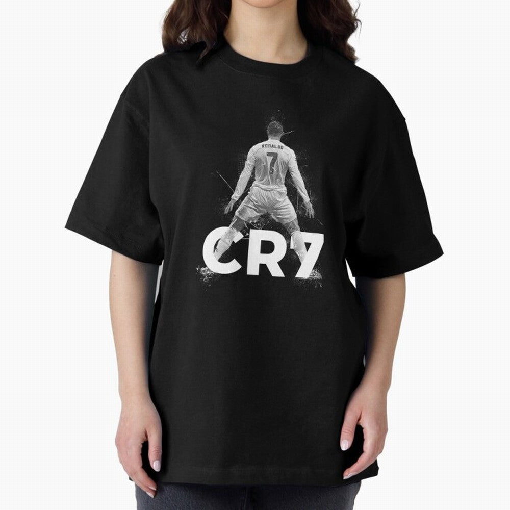 Cristiano Ronaldo Oversized T-Shirt Honor the FIFA World Cup 2026 Journey through Haaland and Mbappe Highlights, Brazil, Portugal and Argentina Pride, Vintage Soccer Flavor, Modern Football Stars, National Flags and Final Night Emotion; Great for