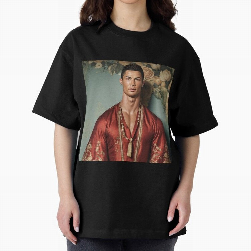 Cristiano Ronaldo Oversized T-Shirt Show Love for Legendary Goals in FIFA World Cup 2026 USA Canada Mexico for Fans of Haaland and Mbappe and Portugal, Spain and Germany, Bringing Sports Nostalgia, International Competition, Famous Players and