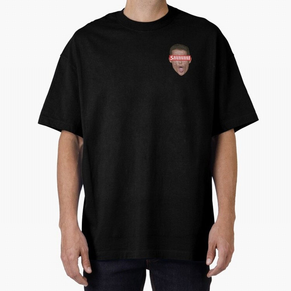SIIII - Cristiano Ronaldo - Floating Head Oversized T-Shirt Honor Champions and Dreams in Match Day Hype around FIFA World Cup 2026 Group Stage, Haaland, Spain, Retro Football Energy, Iconic Rivalries, Trophy Chase Drama and Stadium Atmosphere;