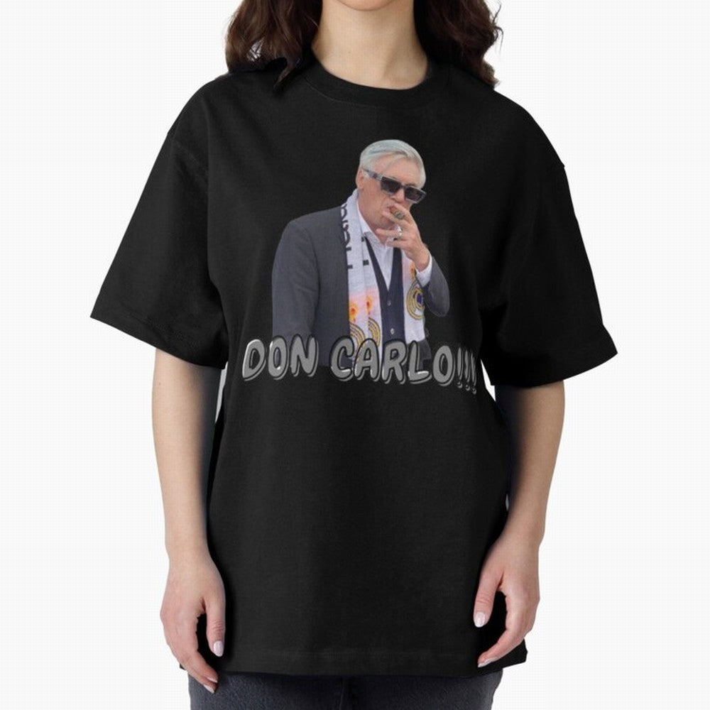 Don Carlo Ancelotti Oversized T-Shirt Support the Legends of the FIFA World Cup 2026 USA Canada Mexico Journey through Neymar Highlights, Spain Pride, Vintage Soccer Flavor, Modern Football Stars, National Flags and Final Night Emotion; Great for