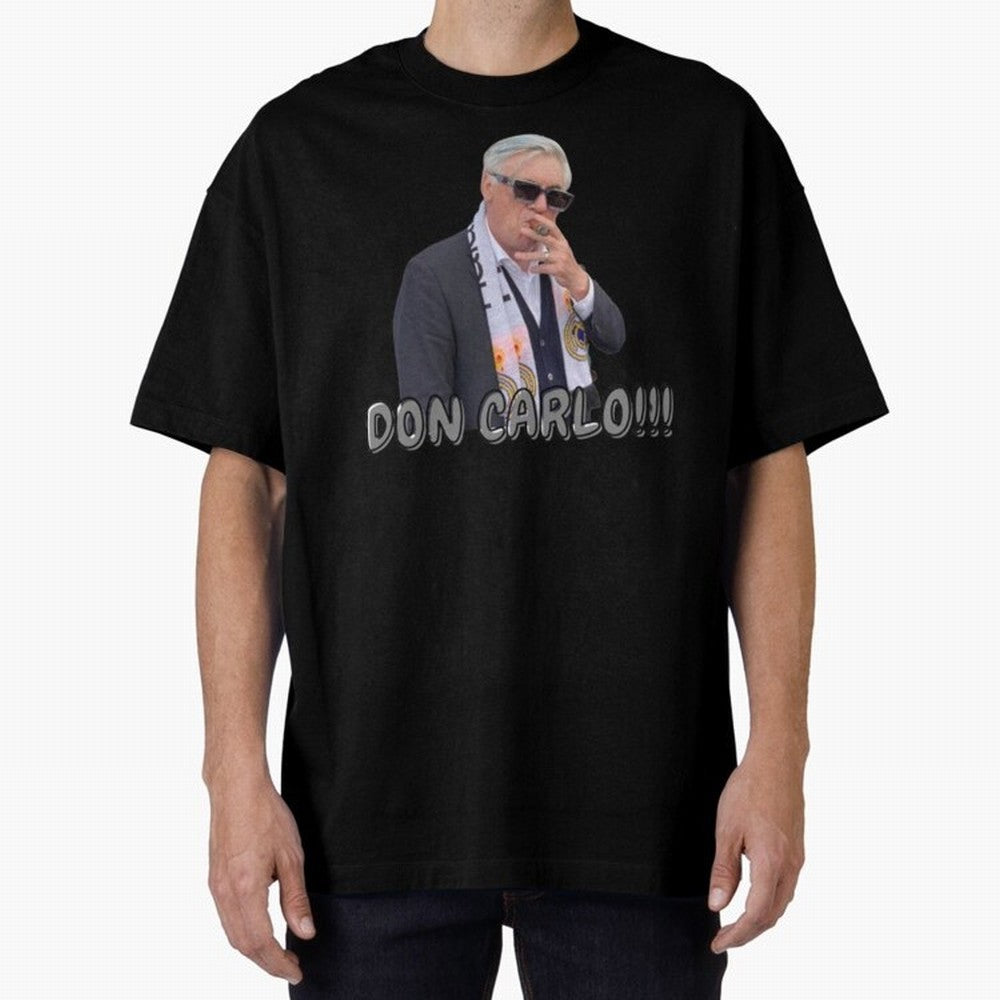 Don Carlo Ancelotti Oversized T-Shirt Support the Legends of the FIFA World Cup 2026 USA Canada Mexico Journey through Neymar Highlights, Spain Pride, Vintage Soccer Flavor, Modern Football Stars, National Flags and Final Night Emotion; Great for