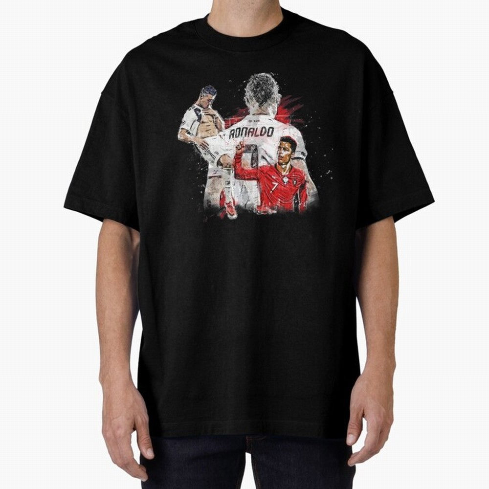 Cristiano Ronaldo Cristiano Ronaldo Oversized T-Shirt Celebrate Fan Culture around Global Football Passion for FIFA World Cup 2026 Group Stage, Filled with Messi, CR7 and Mbappe, Argentina and Brazil, Champion Mindset, Group Stage Buzz, Knockout