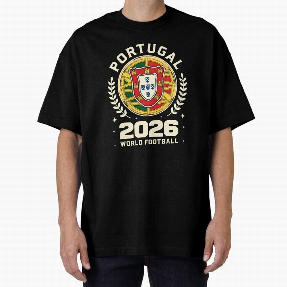 Portugal 2026 World Football Oversized T-Shirt Celebrate Fan Culture around Global Football Passion for FIFA World Cup 2026 USA Canada Mexico, Built around CR7 and Messi, France and Portugal, Fan Favorite Moments, National Team Passion, Big Match