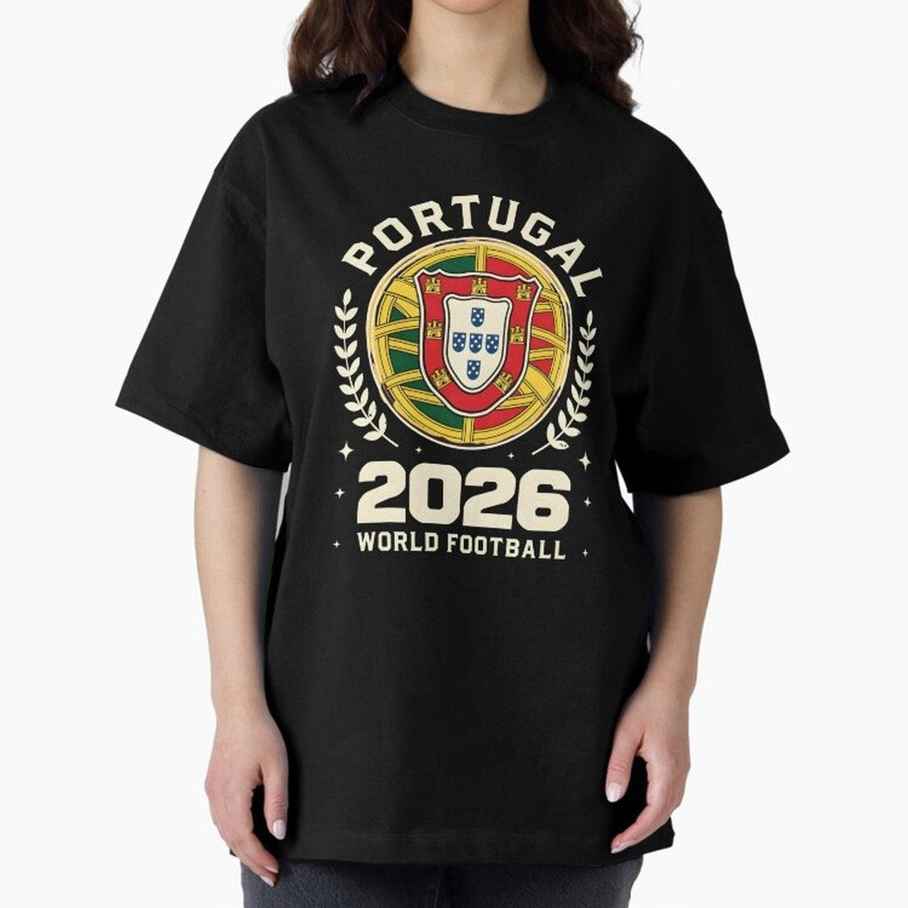 Portugal 2026 World Football Oversized T-Shirt Celebrate Fan Culture around Global Football Passion for FIFA World Cup 2026 USA Canada Mexico, Built around CR7 and Messi, France and Portugal, Fan Favorite Moments, National Team Passion, Big Match