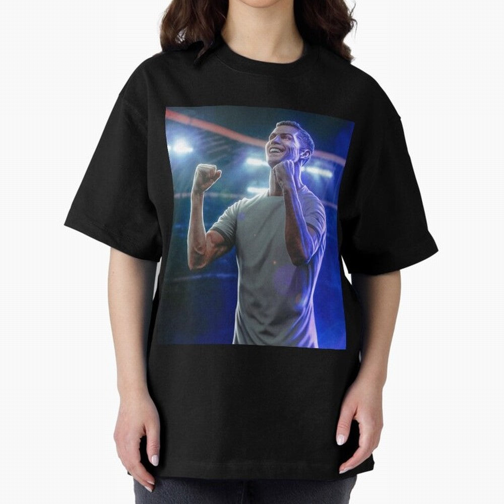 Cristiano Ronaldo Oversized T-Shirt Showcase Match Day Hype around FIFA World Cup 2026 USA Canada Mexico, CR7 and Messi, England, France and Netherlands, Stadium Chants, National Pride, Trophy Dreams and Unforgettable Football Memories; Perfect for