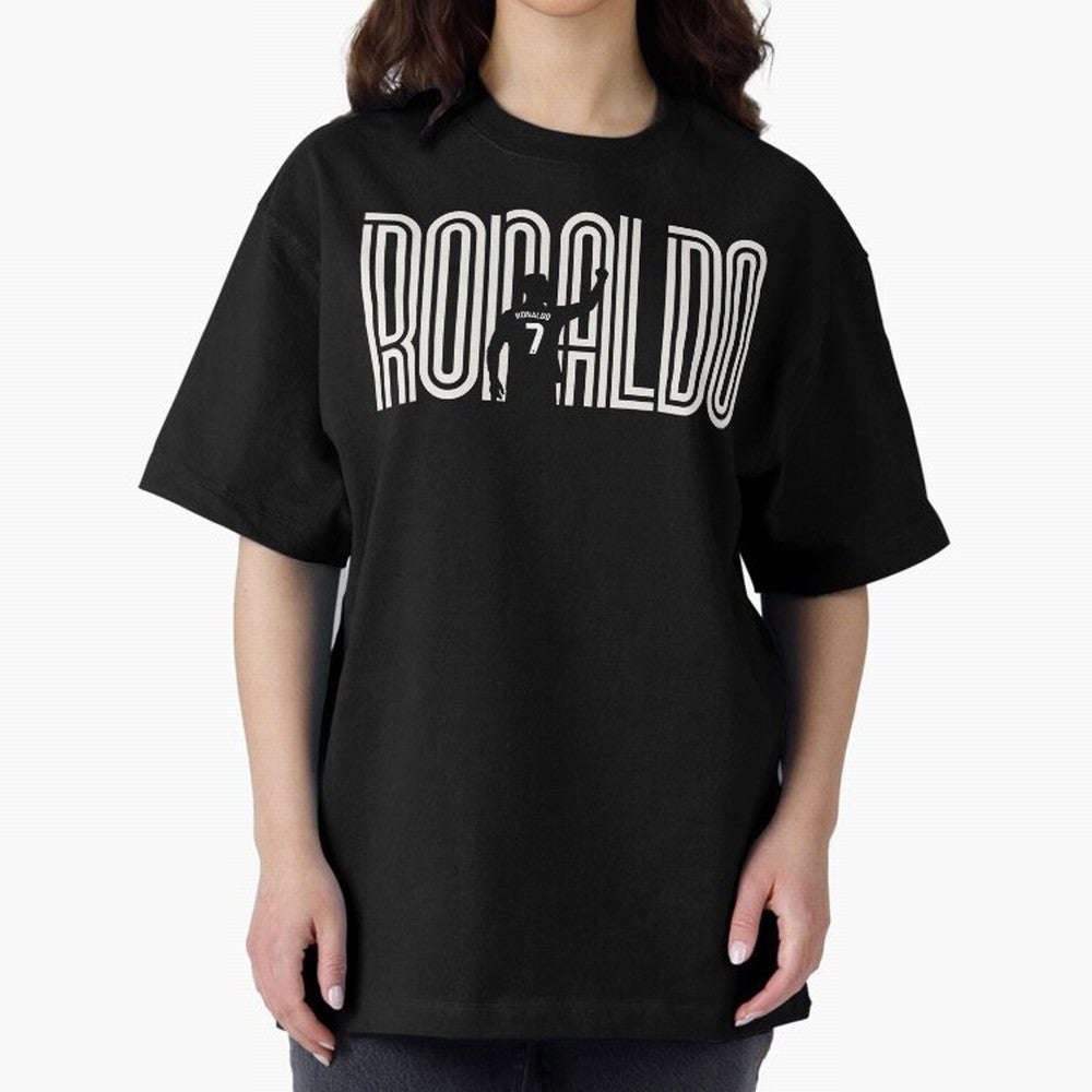 Fan Art - Cristiano Ronaldo (CR7) - Black Edition Oversized T-Shirt Celebrate Fan Culture around FIFA World Cup 2026 Group Stage for Fans of Mbappe and Portugal, Spain and Germany, Bringing Tournament Hype, Historic Matchups, Family Viewing Parties