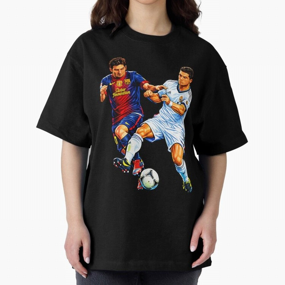 2 GOATS Oversized T-Shirt Turn Football Passion into FIFA World Cup 2026 USA Canada Mexico Spirit, with Brazil, Portugal and Argentina, Haaland, Stadium Memories, Football Loyalty, International Chants and Championship Tradition; Perfect for