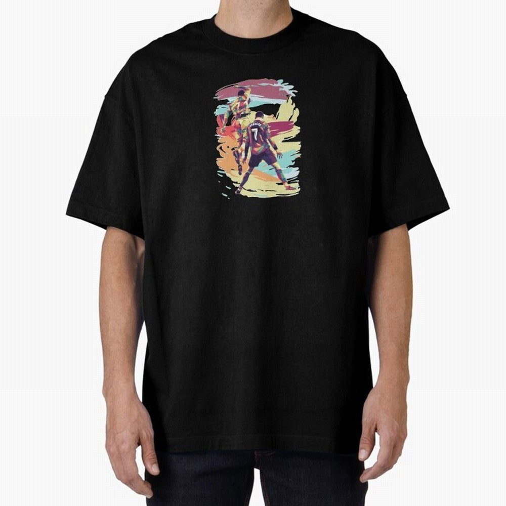 Illustration Cristiano Ronaldo CR7 Oversized T-Shirt Bring Trophy Dreams to FIFA World Cup 2026 Group Stage Driven by Neymar, Portugal Energy, Classic Soccer Heritage, Championship Pressure, Fan Loyalty and International Pride; Ideal for Football