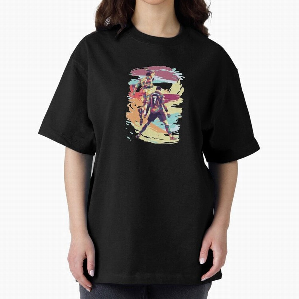 Illustration Cristiano Ronaldo CR7 Oversized T-Shirt Bring Trophy Dreams to FIFA World Cup 2026 Group Stage Driven by Neymar, Portugal Energy, Classic Soccer Heritage, Championship Pressure, Fan Loyalty and International Pride; Ideal for Football