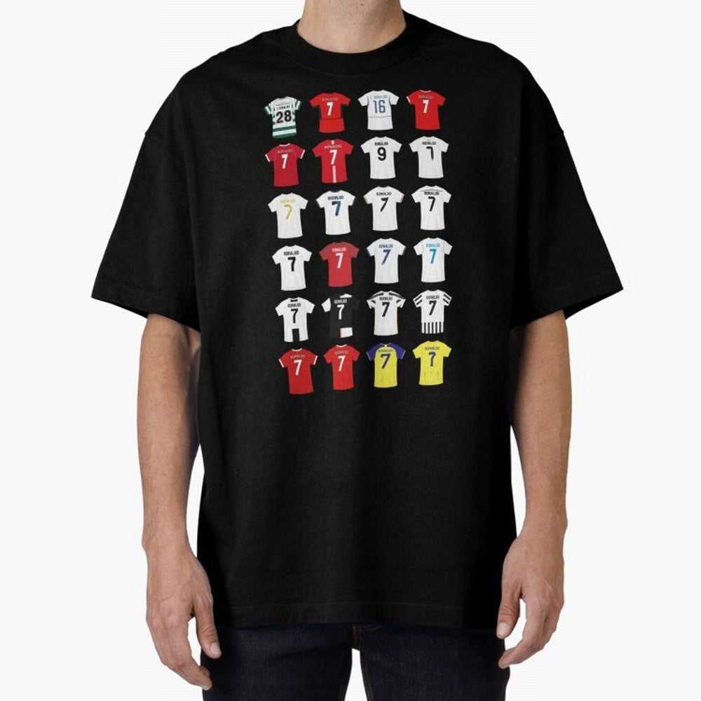 Cristiano Ronaldo Football Oversized T-Shirt Enjoy the Biggest Football Party of the FIFA World Cup 2026 Journey through CR7 and Messi Highlights, England Pride, Retro Football Energy, Iconic Rivalries, Trophy Chase Drama and Stadium Atmosphere;