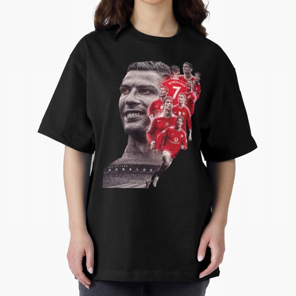 ronaldo Oversized T-Shirt Bring a Vintage Feel to FIFA World Cup 2026 Group Stage for Fans of Cristiano Ronaldo, Haaland and CR7 and France and Portugal, Bringing Vintage Soccer Flavor, Modern Football Stars, National Flags and Final Night Emotion;