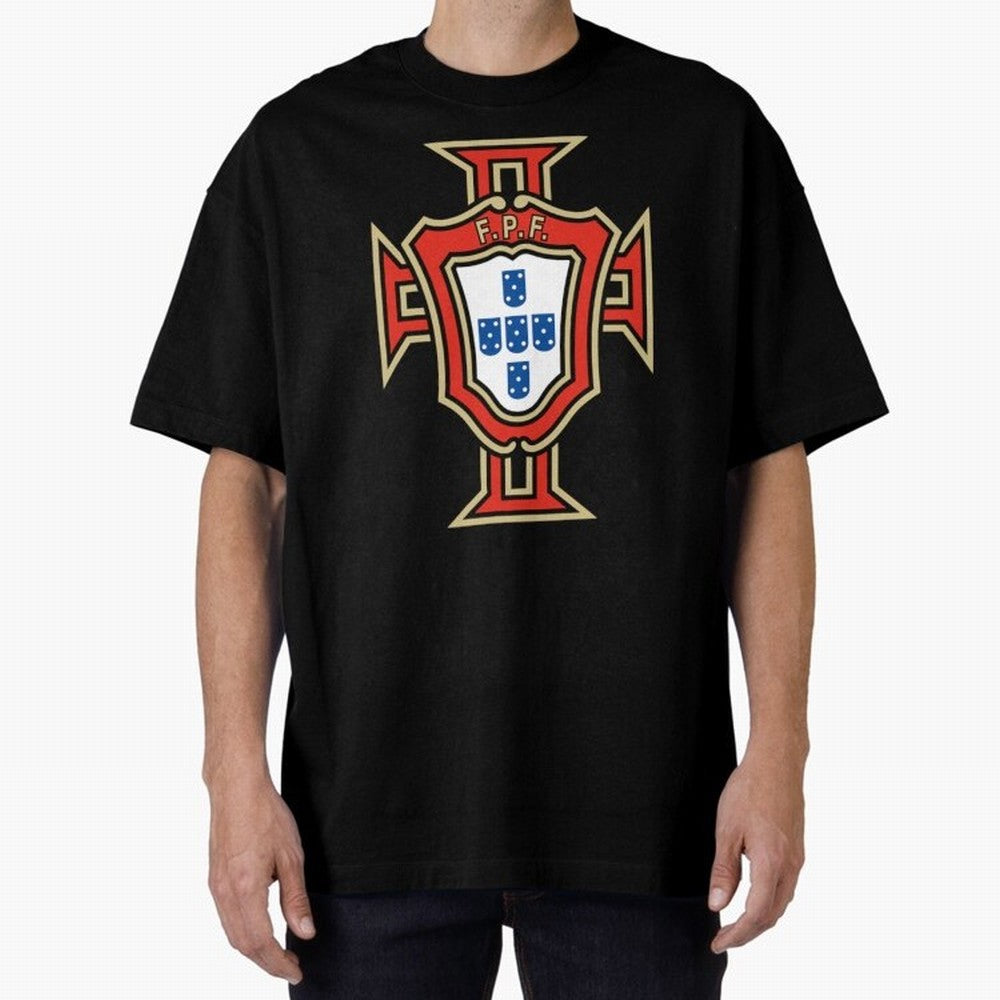 Portugal Soccer Logo Oversized T-Shirt Capture FIFA World Cup 2026 Spirit, Made for France and Portugal, Messi and Cristiano Ronaldo, Match Day Excitement, Supporter Culture, Golden Goals and Global Football Passion; Perfect for Supporters Who Want