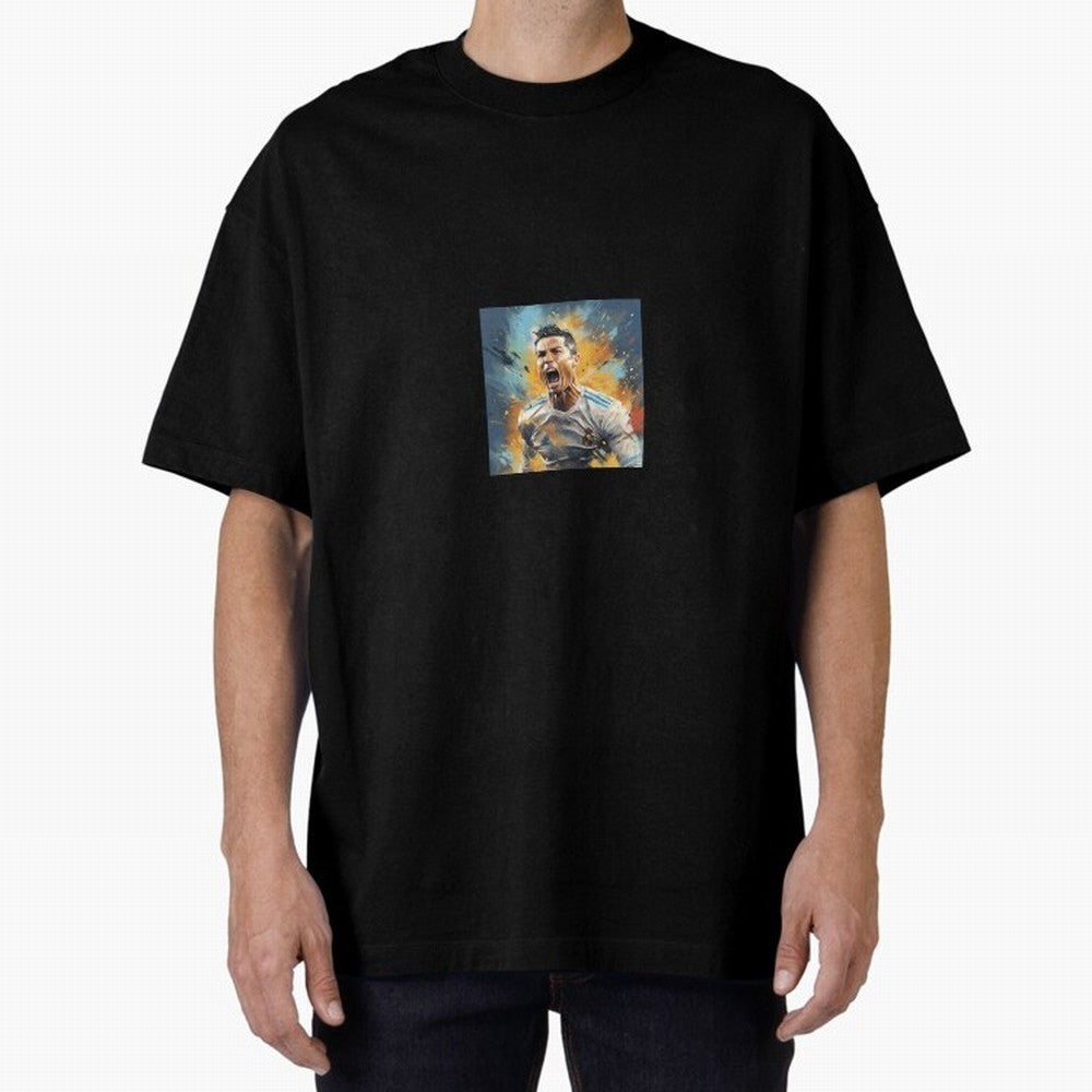 Cristiano Ronaldo Oversized T-Shirt Upgrade FIFA World Cup 2026 Group Stage for Fans of Messi and Cristiano Ronaldo and France and Portugal, Bringing Match Day Excitement, Supporter Culture, Golden Goals and Global Football Passion; Ideal for