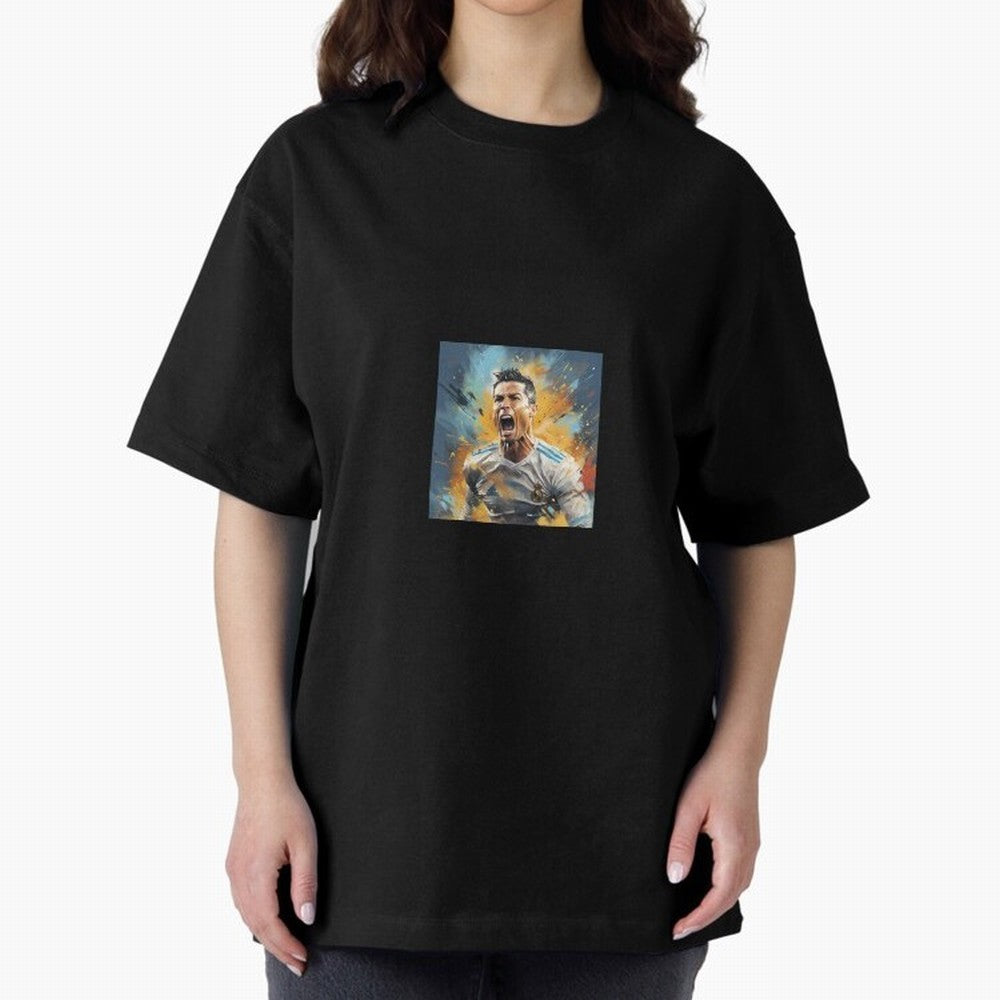 Cristiano Ronaldo Oversized T-Shirt Upgrade FIFA World Cup 2026 Group Stage for Fans of Messi and Cristiano Ronaldo and France and Portugal, Bringing Match Day Excitement, Supporter Culture, Golden Goals and Global Football Passion; Ideal for