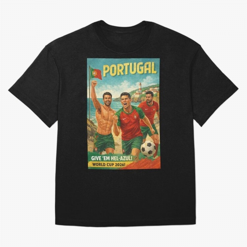 Portugal Hel-Azul Spirit at Cabo da Roca and Bel¨¦m Tower for FIFA World Cup 2026 Oversized T-Shirt Bring Supporter Culture to FIFA World Cup 2026 Group Stage for Fans of Messi, Neymar and Mbappe and Netherlands, Bringing Worldwide Fan Energy,