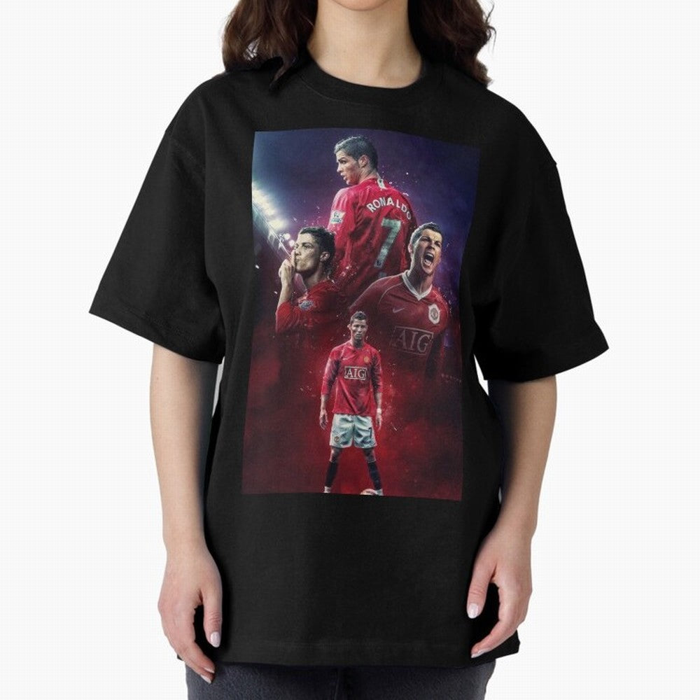 Cristiano Ronaldo dos Santos Aveiro Art Oversized T-Shirt Refresh FIFA World Cup 2026 USA Canada Mexico with Haaland, Argentina and Brazil Energy, Champion Mindset, Group Stage Buzz, Knockout Tension and Passionate Fan Culture; Perfect for