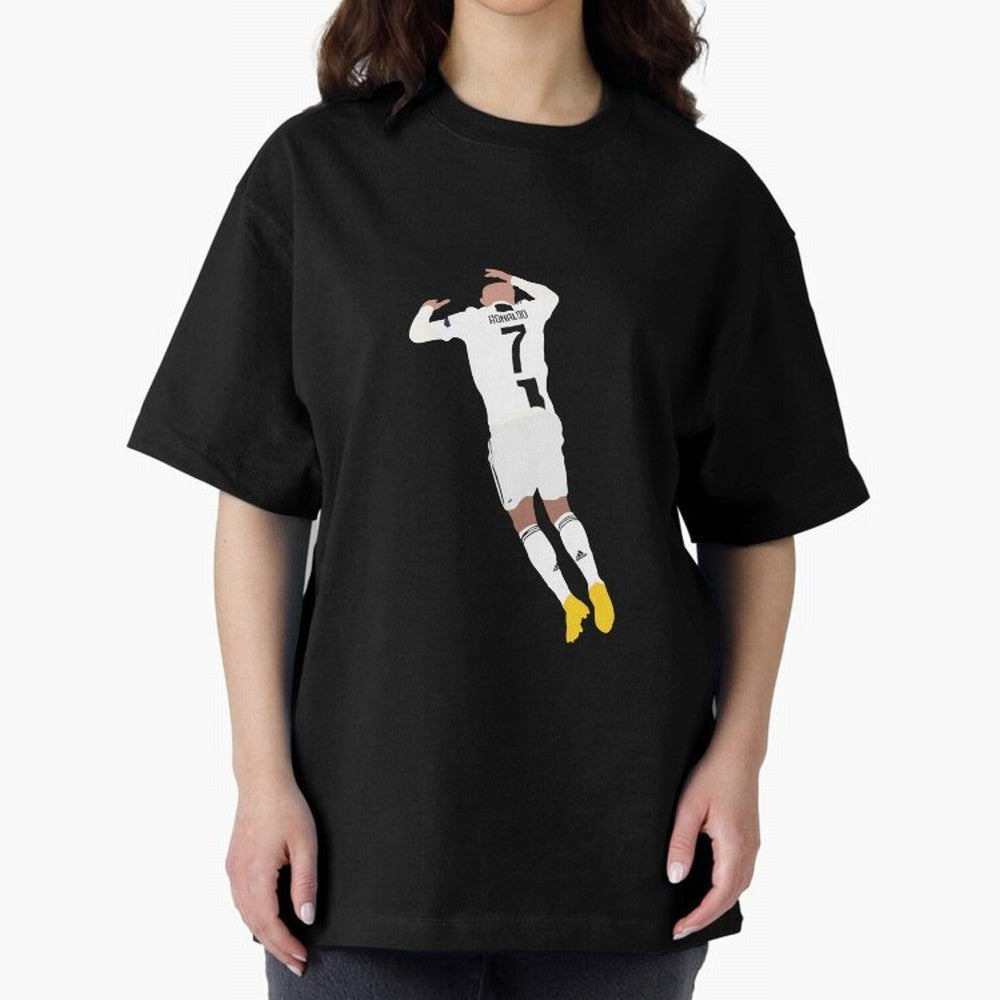 cristiano ronaldo goal celebration Oversized T-Shirt Bring World Football Passion into Match Day Hype around FIFA World Cup 2026, Mbappe and Neymar, Spain, Game Day Rituals, Football Legends, Country Pride and the Road to the Final; Made for Die