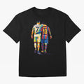Cristiano Ronaldo and Messi Wpap Art Oversized T-Shirt Make the Season About FIFA World Cup 2026 Built around CR7 and Messi, Brazil, Portugal and Argentina Energy, Retro Football Energy, Iconic Rivalries, Trophy Chase Drama and Stadium Atmosphere;