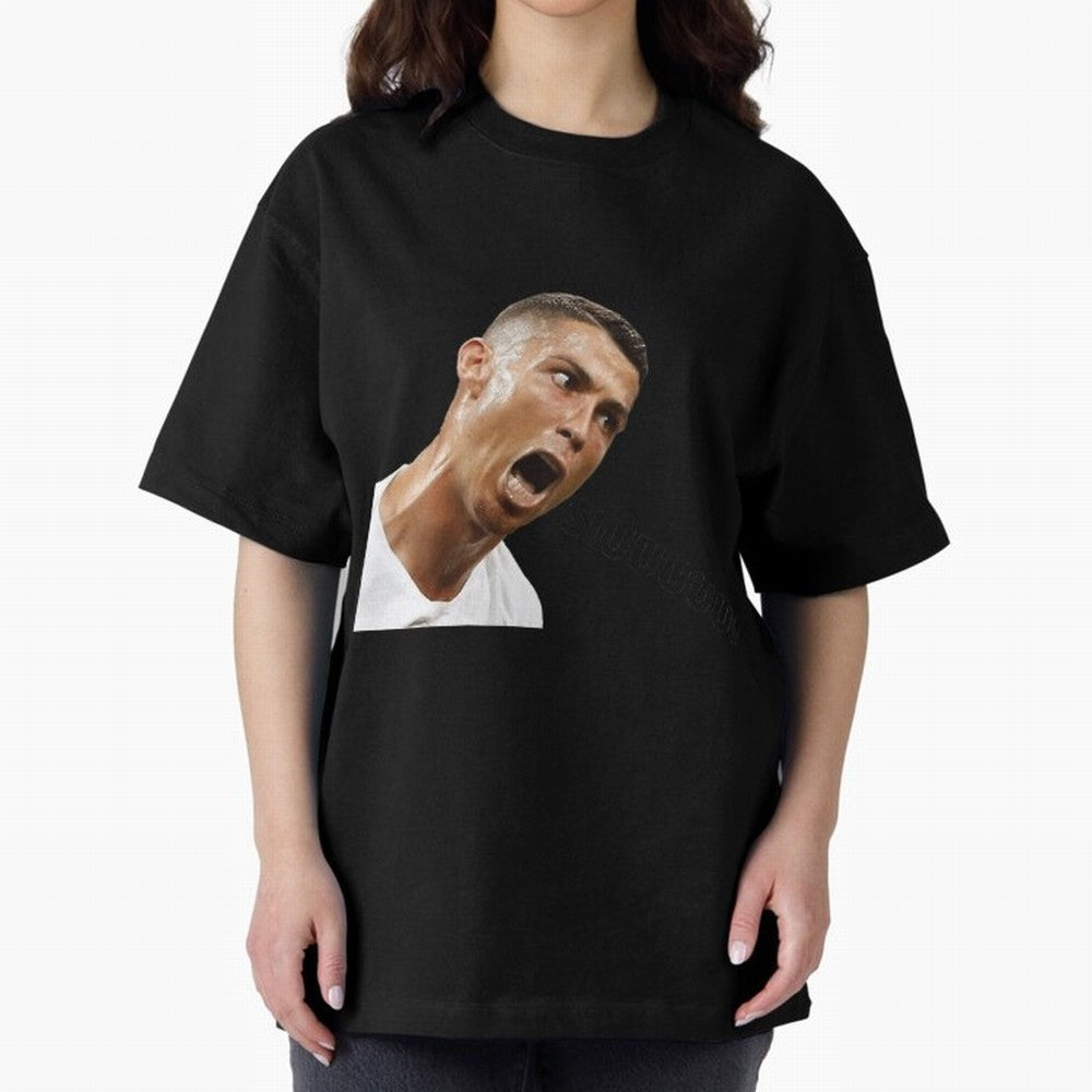Cristiano Ronaldo Siuuu Meme Oversized T-Shirt Bring Bold Fan Energy to Global Football Passion for FIFA World Cup 2026, Highlighting CR7 and Messi, France and Portugal, Supporter Pride, Iconic Celebrations, Legendary Names and Global Match Day