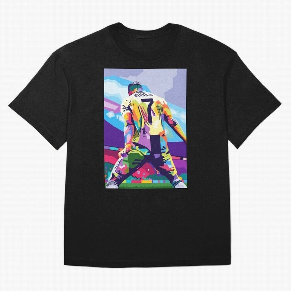 Cristiano Ronaldo Celebration Wpap Pop Art Oversized T-Shirt Join Supporters Worldwide for the FIFA World Cup 2026 Group Stage Journey through Messi and Cristiano Ronaldo Highlights, Argentina and Brazil Pride, Supporter Pride, Iconic Celebrations,