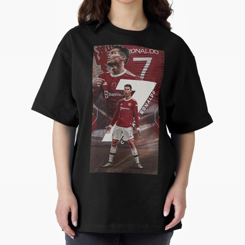 Cristiano Ronaldo Oversized T-Shirt Follow Global Football Passion for FIFA World Cup 2026 USA Canada Mexico, Driven by Haaland and Mbappe, Spain, Football Festival Excitement, Trophy Ambitions, Country Rivalries and Star Player Buzz; Made for