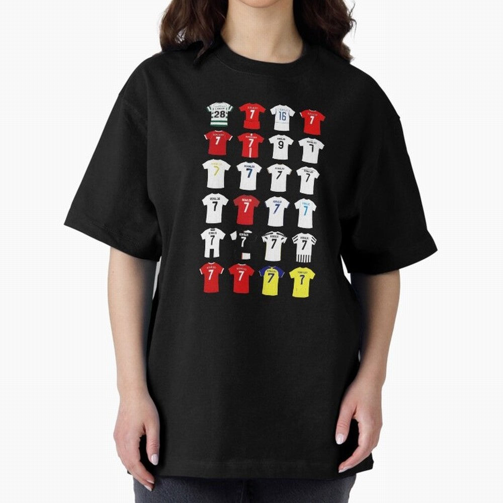 Cristiano Ronaldo Football Shirt Oversized T-Shirt Cheer through Every Moment of FIFA World Cup 2026 USA Canada Mexico for Fans of Cristiano Ronaldo, Haaland and CR7 and Portugal, Spain and Germany, Bringing Sports Nostalgia, International