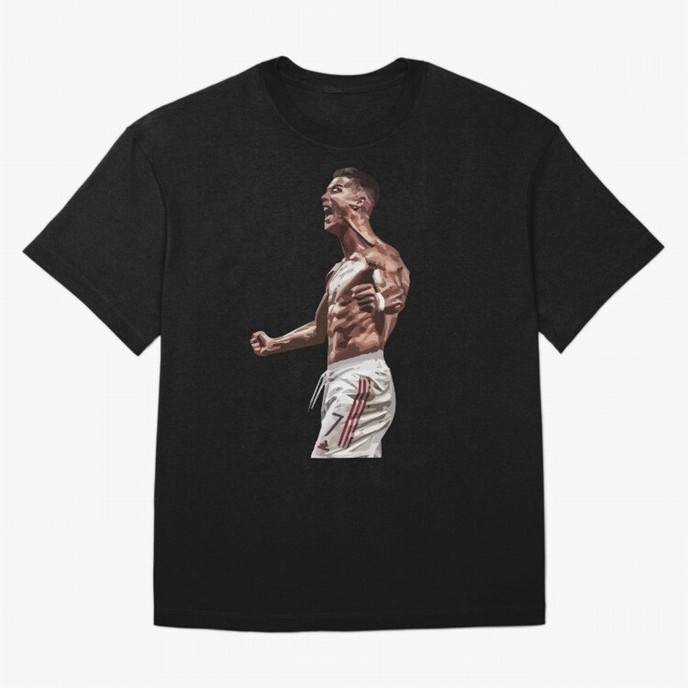 Cristiano Ronaldo - Celebration - CR7 - Black Oversized T-Shirt Carry the Colors and Pride of the FIFA World Cup 2026 Journey through Mbappe Highlights, Argentina and Brazil Pride, Classic Soccer Heritage, Championship Pressure, Fan Loyalty and