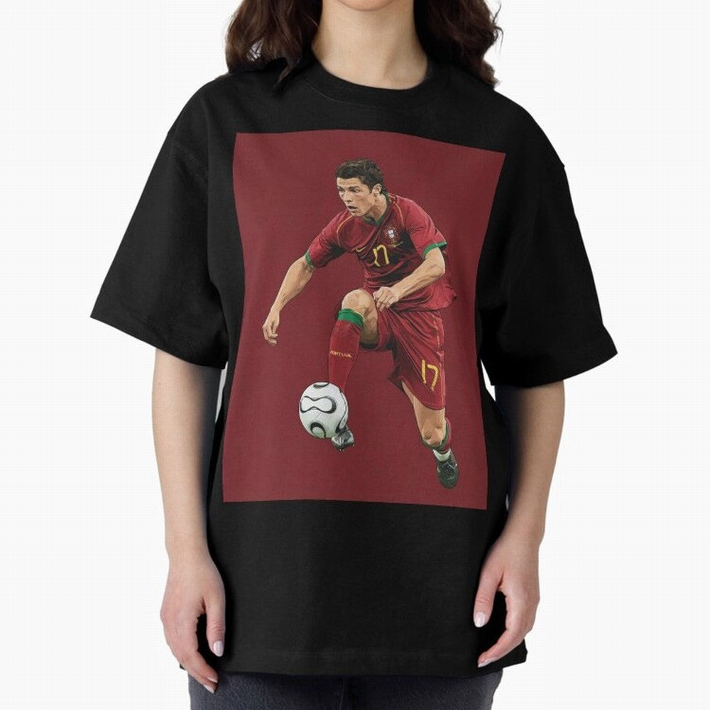 Ronaldo Oversized T-Shirt Cheer for Match Day Hype around FIFA World Cup 2026 Group Stage, CR7, Spain and Netherlands, Champion Mindset, Group Stage Buzz, Knockout Tension and Passionate Fan Culture; Ideal for Football Dads, Football Moms, Friends,