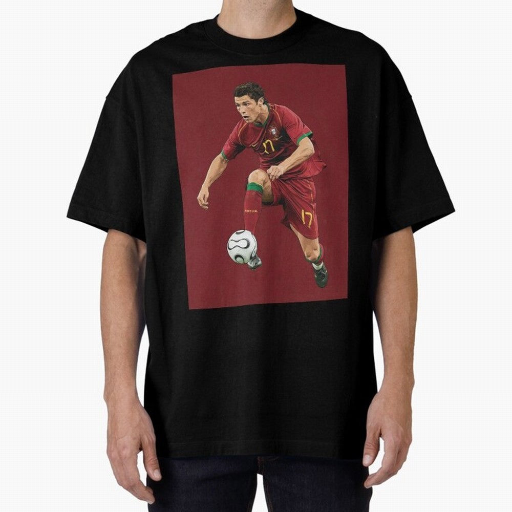 Ronaldo Oversized T-Shirt Cheer for Match Day Hype around FIFA World Cup 2026 Group Stage, CR7, Spain and Netherlands, Champion Mindset, Group Stage Buzz, Knockout Tension and Passionate Fan Culture; Ideal for Football Dads, Football Moms, Friends,