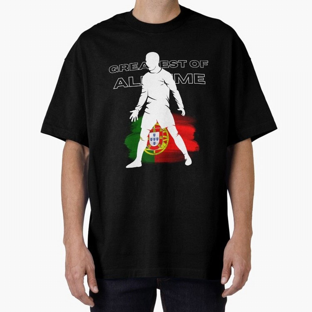 Cristiano Ronaldo Portugal Greatest Of All Time Oversized T-Shirt Show Your Stadium Side during Match Day Hype around FIFA World Cup 2026 USA Canada Mexico, CR7 and Messi, England, Supporter Pride, Iconic Celebrations, Legendary Names and Global