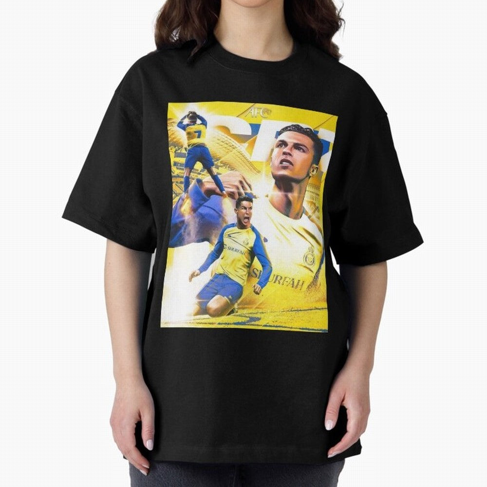 Cristiano Ronaldo Al-Nassr Football Club Oversized T-Shirt Follow FIFA World Cup 2026 with Messi, Brazil Energy, Champion Mindset, Group Stage Buzz, Knockout Tension and Passionate Fan Culture; Built for Supporters Chasing Trophy Dreams, Final