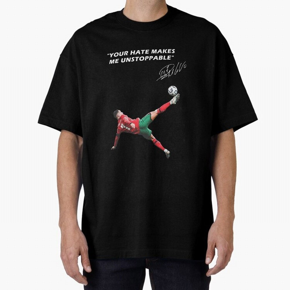 Cristiano Ronaldo Footballer Oversized T-Shirt Celebrate National Team Dreams in FIFA World Cup 2026 Group Stage for Fans of Neymar, Haaland and Cristiano Ronaldo and France and Portugal, Bringing Football Passion, Legendary Performances, Festival