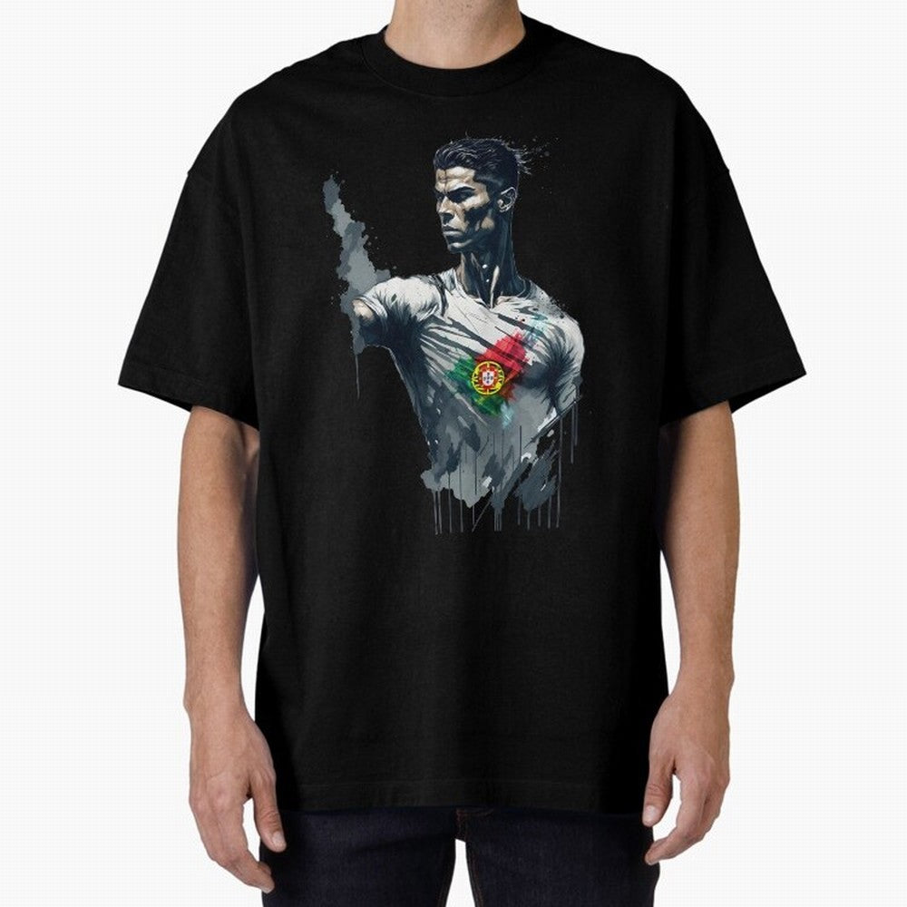 Cristiano Ronaldo splash art Oversized T-Shirt Keep Football History Alive during FIFA World Cup 2026 USA Canada Mexico Filled with Cristiano Ronaldo, Argentina, France and Brazil Energy, Match Day Excitement, Supporter Culture, Golden Goals and