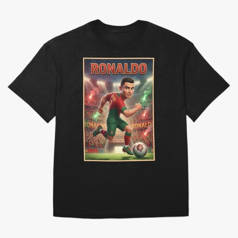 Ronaldo Oversized T-Shirt Share Match Day Hype around FIFA World Cup 2026, CR7, Portugal, Vintage Soccer Flavor, Modern Football Stars, National Flags and Final Night Emotion; Ideal for Fans Who Follow Messi, Cristiano Ronaldo, CR7, Mbappe, Neymar