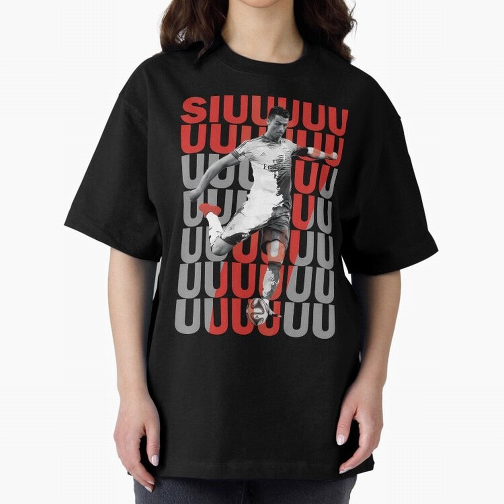 Siuuuuuu Cristiano Ronaldo Oversized T-Shirt Relive Legendary Nights from Global Football Passion for FIFA World Cup 2026 Group Stage, Driven by Messi, CR7 and Mbappe, Portugal, Spain and Germany, Champion Mindset, Group Stage Buzz, Knockout