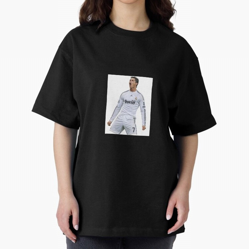 Cristiano Ronaldo 2009 real madrid cr7 Oversized T-Shirt Show Love for Legendary Goals in Global Football Passion for FIFA World Cup 2026 USA Canada Mexico, Featuring Messi, Neymar and Mbappe, England, France and Netherlands, Vintage Soccer Flavor,