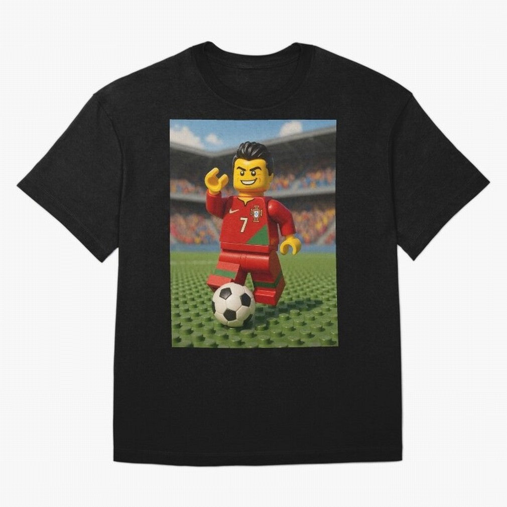 Block CR7 Oversized T-Shirt Celebrate Fan Culture around FIFA World Cup 2026 USA Canada Mexico Spirit, Centered on Argentina and Brazil, Cristiano Ronaldo, Championship Spirit, Famous Goals, Roaring Crowds and International Football Unity; Great