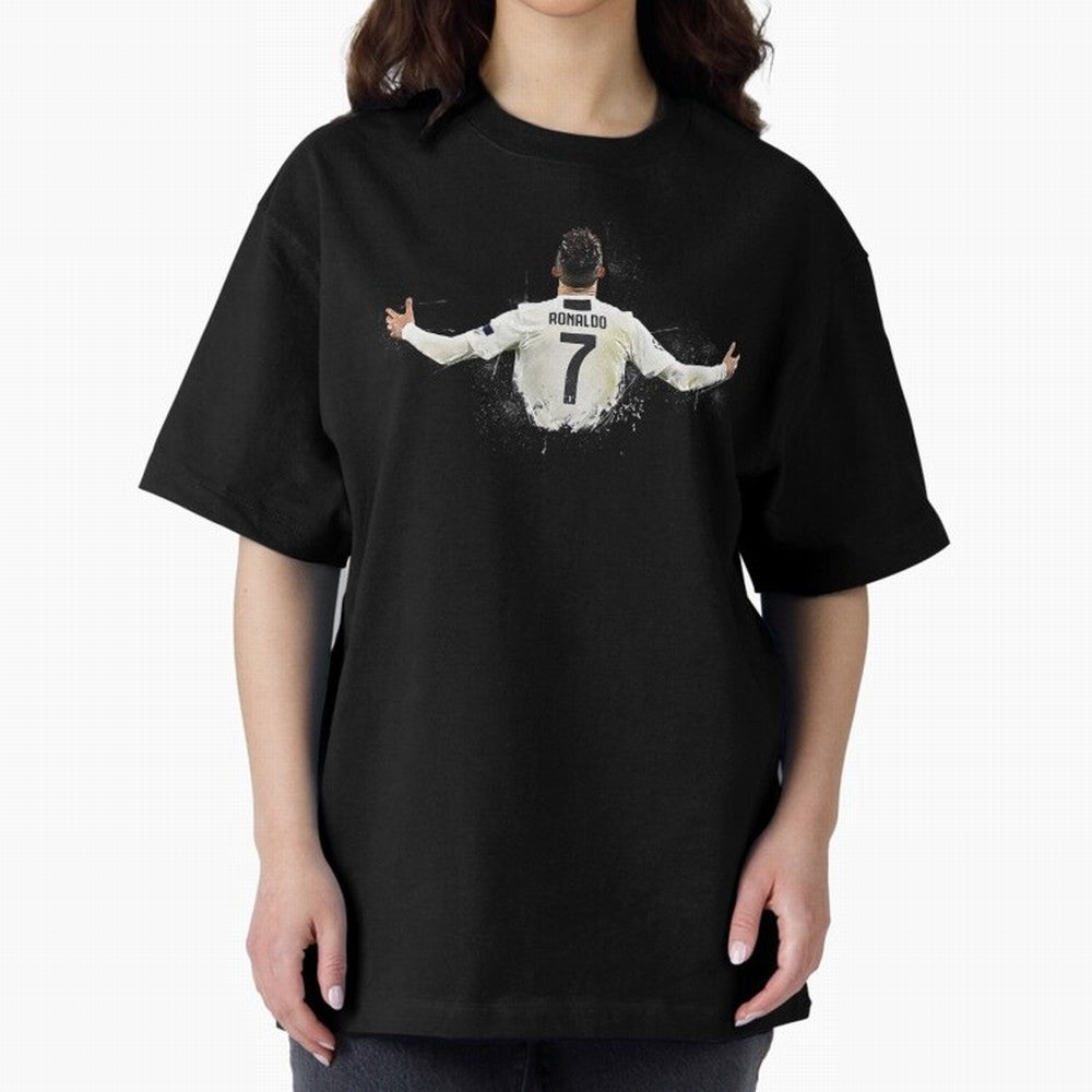 Cristiano Ronaldo Juventus Abstract Paintings Oversized T-Shirt Wear the Spirit of Match Day Hype around FIFA World Cup 2026 Group Stage, Messi and Cristiano Ronaldo, England, France and Netherlands, Game Day Rituals, Football Legends, Country