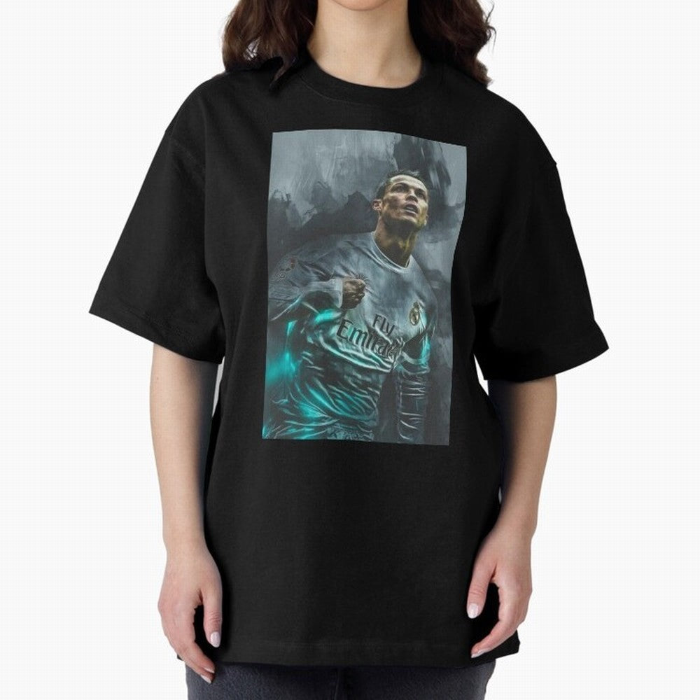 Cristiano Ronaldo iPhone Case Oversized T-Shirt Bring Home Global Football Passion for FIFA World Cup 2026, Connected to Haaland, Portugal, Spain and Germany, Retro Football Energy, Iconic Rivalries, Trophy Chase Drama and Stadium Atmosphere; Made